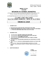 Ordre du jour – Conseil municipal – 3 avril 2023