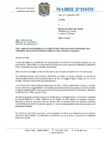 Courrier Maire d’Issou concertation publique d’extension Calcia