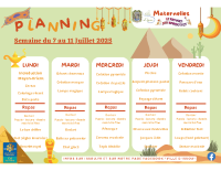 Plannings vacances été maternelles juillet 2025-